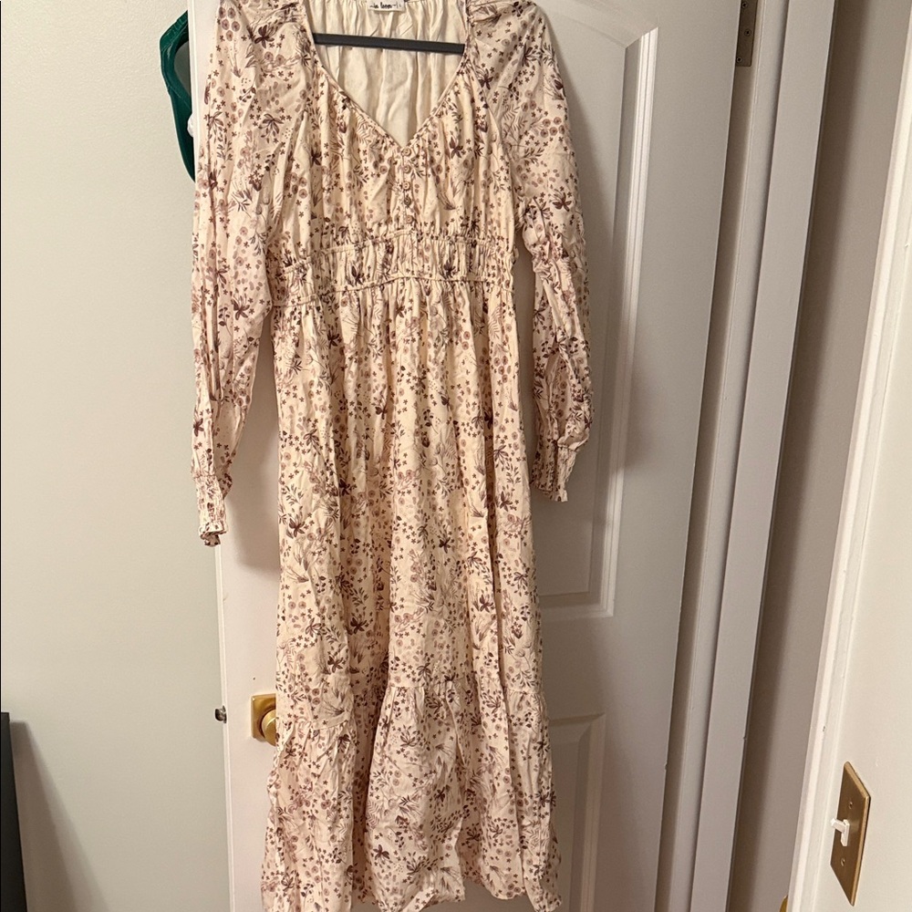 Floral Long Sleeve maternity Maxi Dress